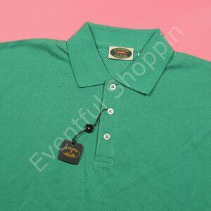H Stockton Atlanta Pique Pima Cotton Polo Shirt Mens M Green Short Sleeve